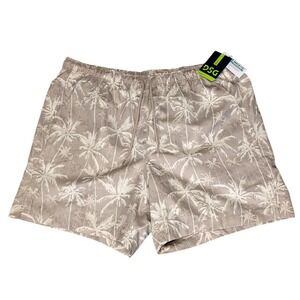 DSG Mens Rec Short XL Relaxed Fit 6 Inseam Palm Tree Khaki Water Repellent NEW